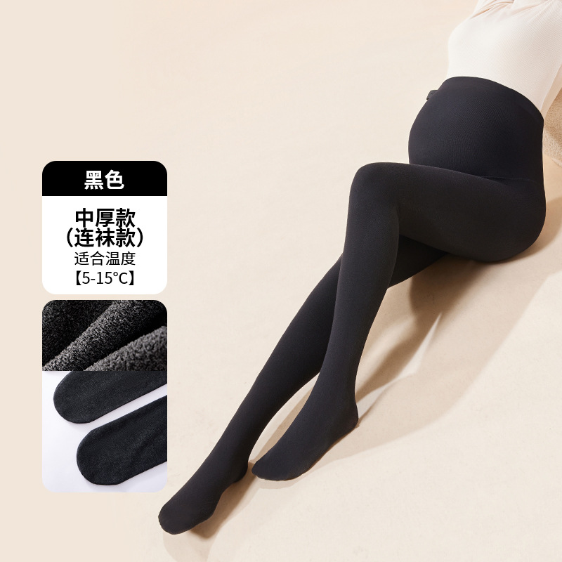 8038 plus fleece stockings 5 ° ~15 ° Black / One size fits all ( 40~80kg )
