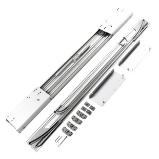 TV Cabinet Electric Track Wardrobe Invisible Lying Flat Bus Door Slide Rail Damping Mute Bilateral Buffer Hardware Accessories