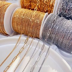 Diyチェーン304ステンレス線十字チェーンチタン鋼押し潰しo字チェーンネックレスブレスレットメガネチェーン部品