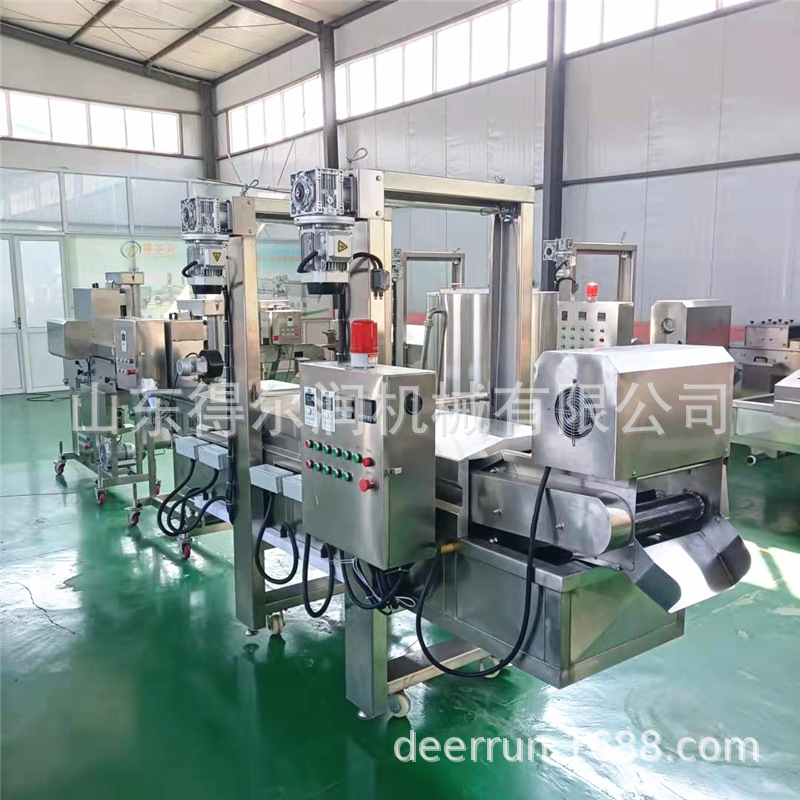 小型风干牛肉干油炸机 肉类食品油炸设备 燃气加热 产量大省人工