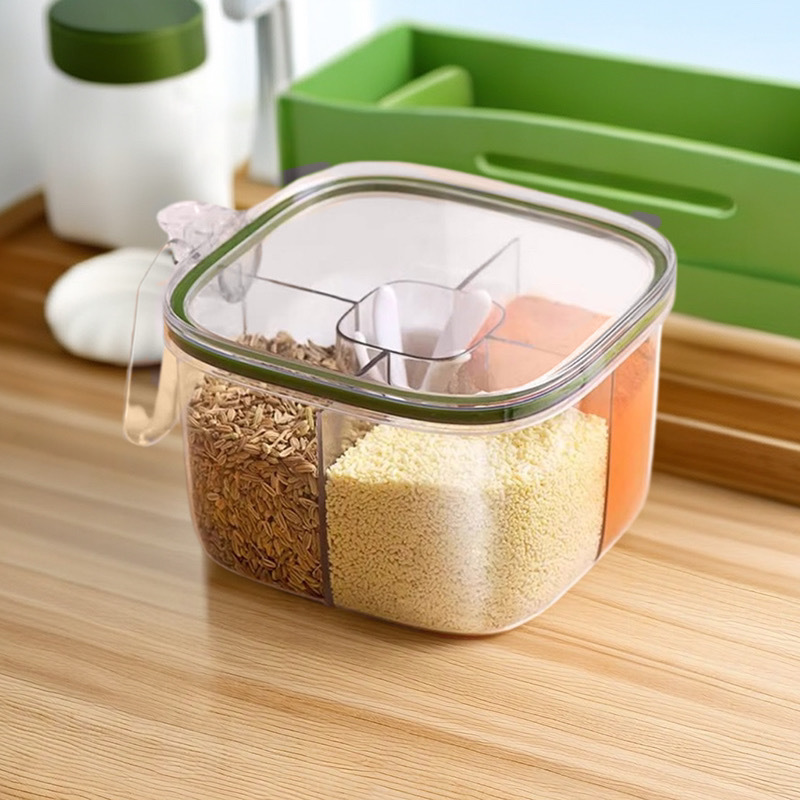調味料ボックスセットキッチン家庭用調味料缶塩味の素胡椒調味料香料収納ボックス一体多格|undefined