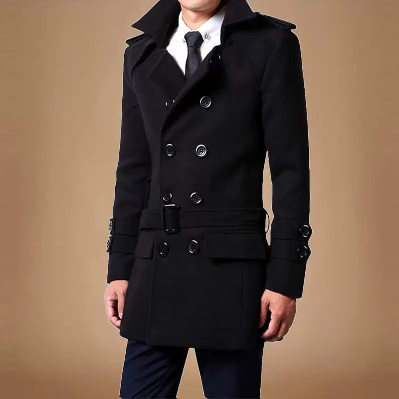 Длинное демисезонное шерстяное пальто для мальчиков, теплое trench coat, куртка, коллекция 2021