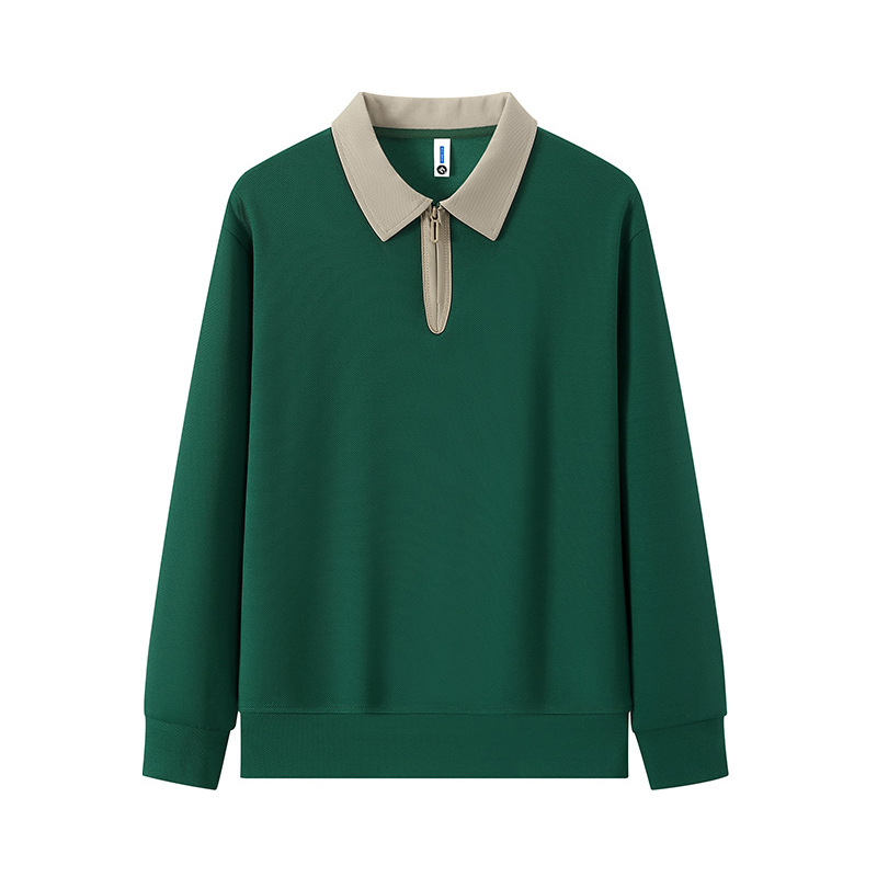 T-shirt ample à manches longues tendance automne sweat-shirt vêtements supérieurs pour hommes, nouveau style avec col à revers à l'extérieur et décontracté_voghion.com