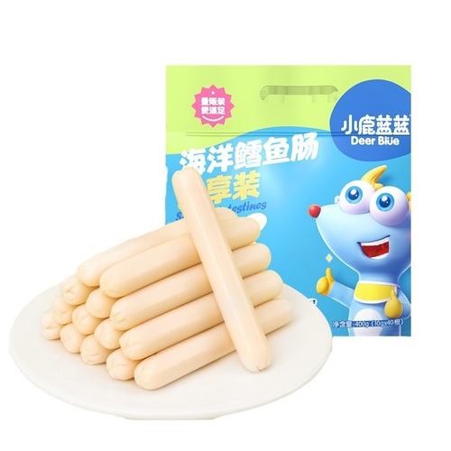 Guanqi Fawn Blue Cod Sausage 400g Cod Sausage Ready-to-Eat Ham Sausage Children's Snack Brand