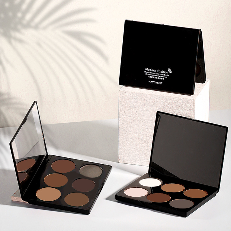 MAYCHEER estereoscópico brillante seis colores de polvo de reparación de la piel, polvo de eliminación de la piel, polvo de maquillaje de mantenimiento, polvo de maquillaje de fijación