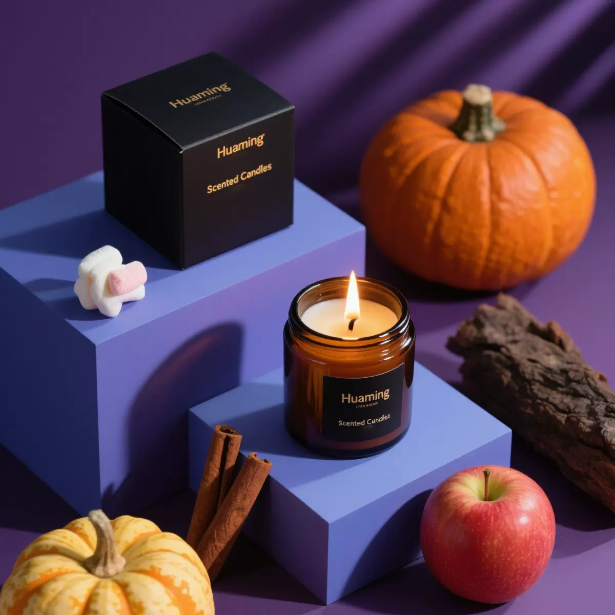 跨境定制万圣节琥珀杯香薰蜡烛大豆蜡香薰蜡烛Amber Candles