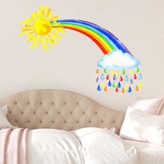 尚易SP-S0196太陽彩虹雨牆貼自粘客廳臥室背景牆裝飾跨境批發牆貼