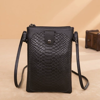 跨境真皮女包2025新款头层牛皮蛇纹单肩包斜挎小包手机包批发bags