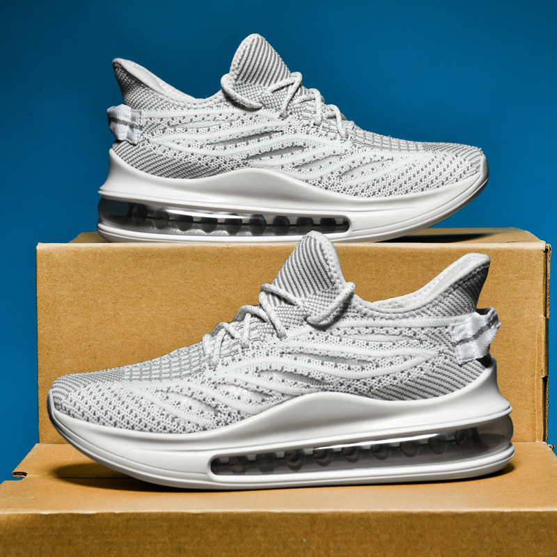 Zapatos casuales de moda transfronterizos de tamaño grande, cojín de aire, cómodos y amortiguación, zapatos de coco simples y transpirables, zapatos deportivos de moda para hombres.