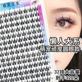 大容量犬系汪汪狗32排圆眼放大卷翘单簇睫毛书平度假睫毛源头工厂