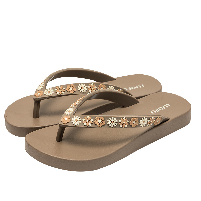 Luoshu nuevo verano grasa chanclas de la mujer ropa de corte de moda diamante zapatillas de playa cómodas zapatillas antideslizantes
