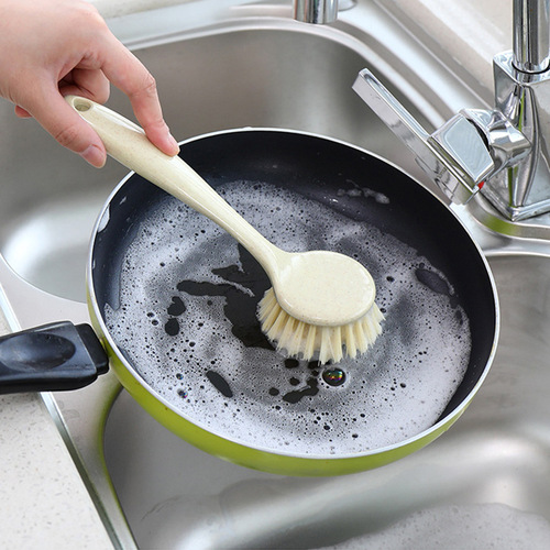 Manufacturer wholesale household stove brush, pot cleaning brush, pot washing brush, non-stick oil kitchen dishwashing pot long-handled brush