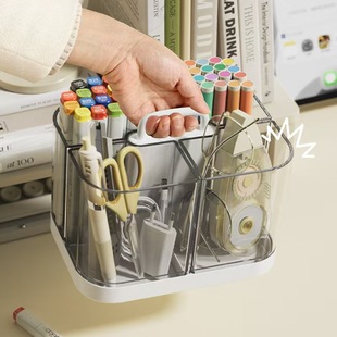 Acrylic Pen Holder Student Desktop Storage Box Light Luxury High-End Pen Box Desk Office Storage Box