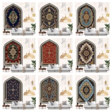 跨境中东尖形朝拜垫数码打印3D朝拜毯祈祷民族祈福异形礼拜毯地垫