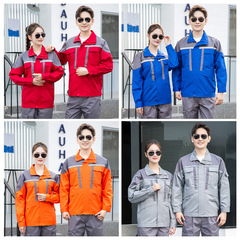 Men's Spring and Autumn Long-Sleeve Workwear Set, Durable Welding Worker Protective Suit, Mechanical Factory Uniform, Workshop Customized Car Repair Suit