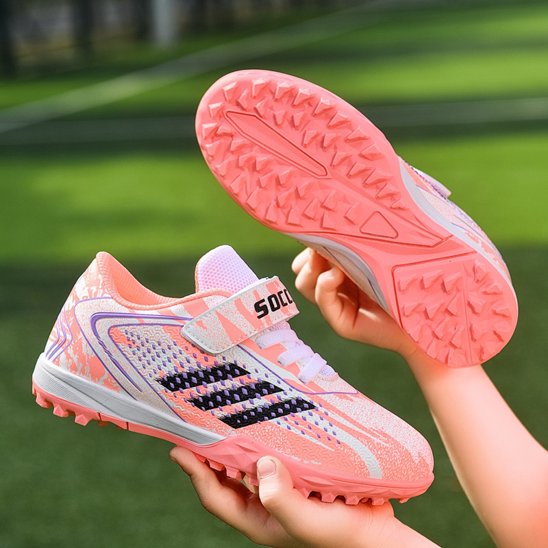 Summer New Breathable Mesh Children's Football Shoes Boys and Girls Students Children Non-Slip Crushed Nails TF Training Shoes