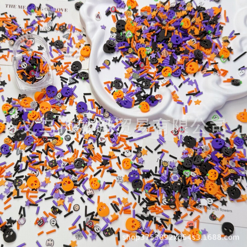 Halloween Assorted DIY Handmade Simulation Soft Clay Slices, Squishy Toys, Shaking Toys, Slime Accessories, DIY Materials