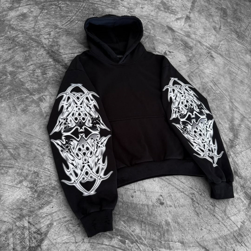 Felpa con cappuccio e zip cyberpunk Y2K – Felpa streetwear con stampa 3D e grafica futuristica | Giacca unisex retrò oversize (S-5XL)_voghion.com