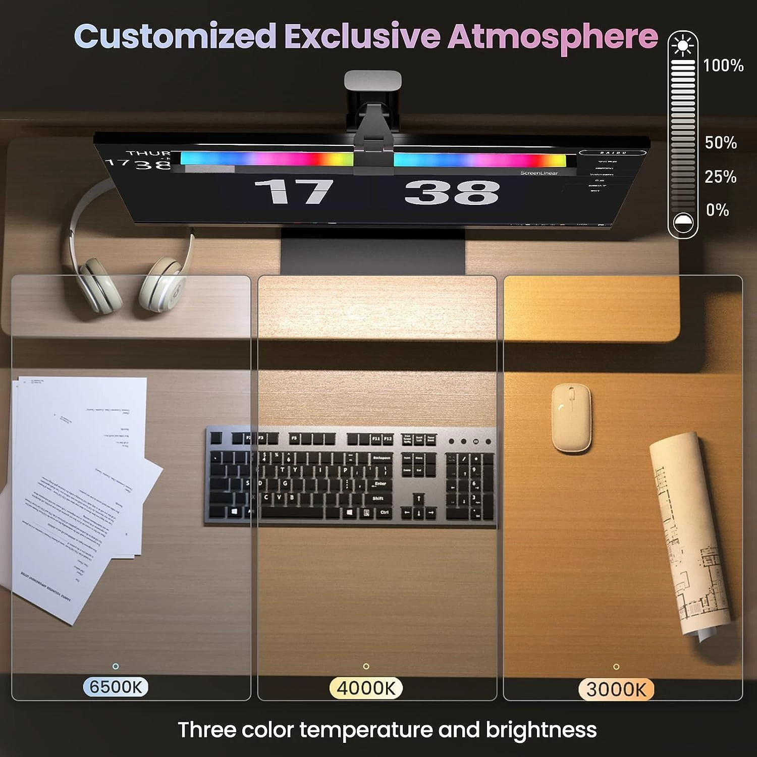 Экран компьютера монитор подвесной светильник RGB волшебный цвет Лошадь беговой свет e-Sports красочный свет атмосферы игры офисный свет защиты глаз