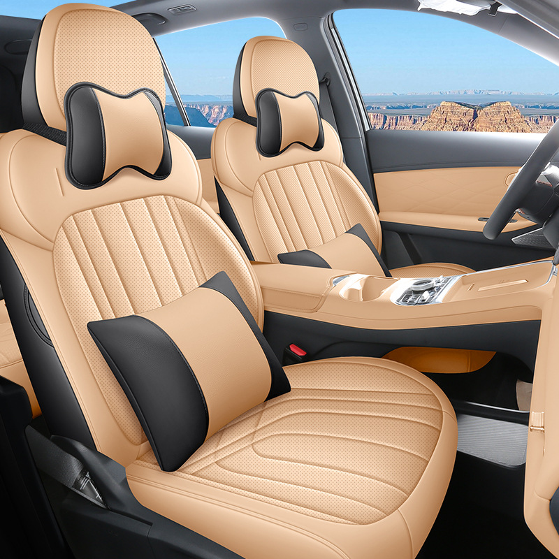 Full Leather Seat, Geely Modelə uyğun (Original) oturacaq örtükləri - brown-7em-i