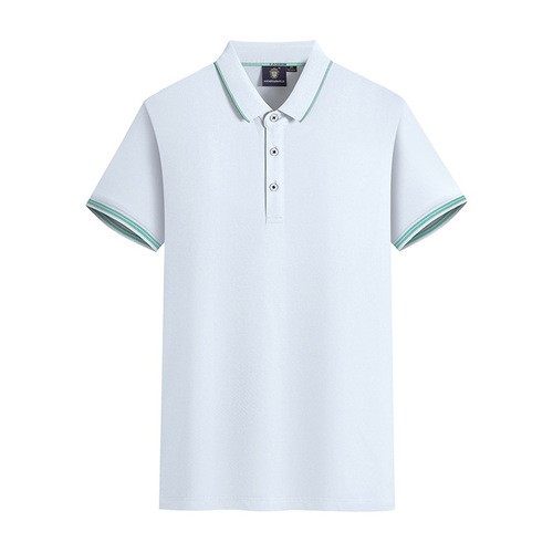 Custom High-End Polo Shirt LOGO Silk Cotton Employee T-Shirt Short Sleeve Summer Uniform Workwear Wholesale Manufacturer
