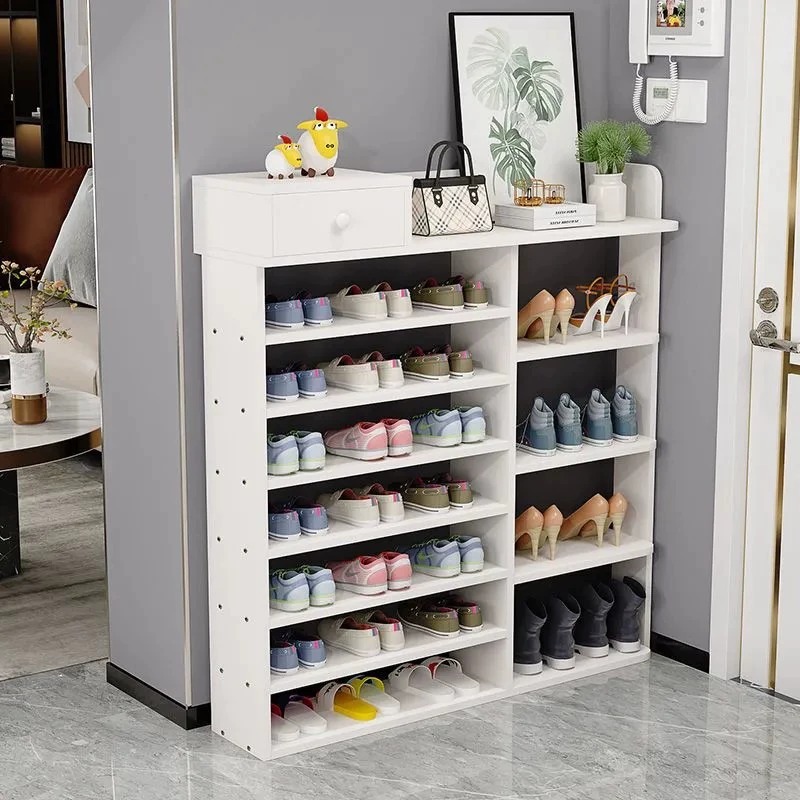 简易多层北欧鞋架家用门口带换鞋凳大容量鞋架子简约现代收纳鞋柜
