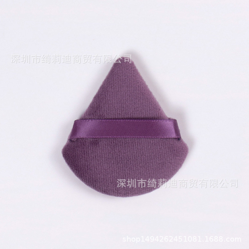 (Costura) soplo de polvo suelto de terciopelo de cristal triángulo multicolor polvo suelto polvo seco algodón polvo soplo húmedo y seco de doble uso