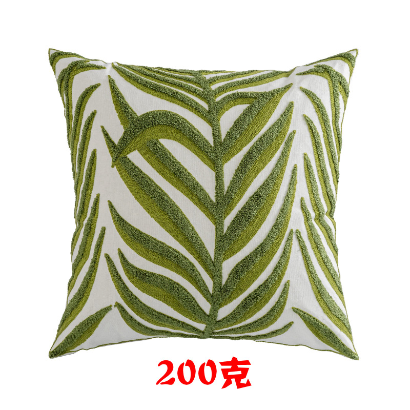 インスタイル緑植物温植枕ケースアマゾンタオル刺繍枕カメの葉ヤシの葉クッション腰枕横向き寝|undefined