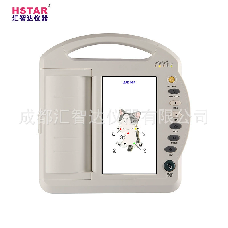Huizhida Домашние животные Ветеринарный ECG-1212A 10-дюймовый сенсорный цветной экран 12 ЭКГ