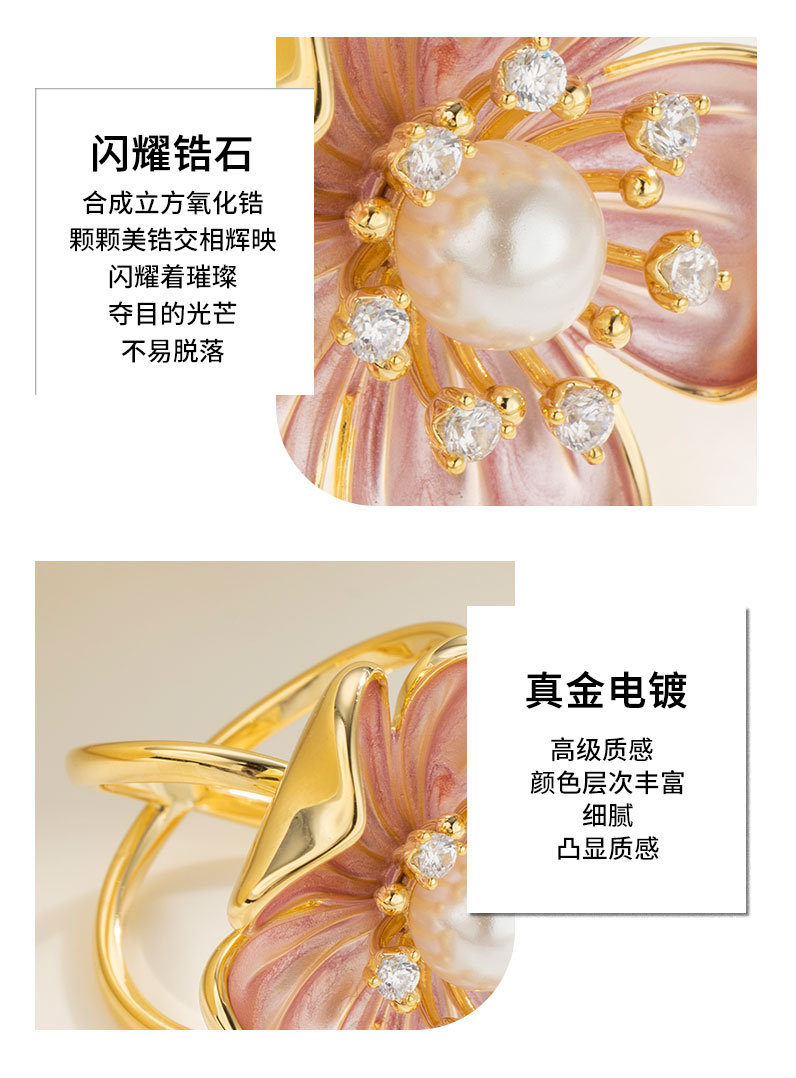 法式复古山CHA花丝巾扣时尚优雅花朵方巾扣新品爆款