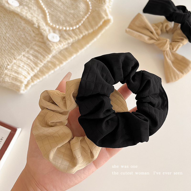 Lazo retro, lazo para el cabello de intestino grueso, cuerda para el cabello de alta elasticidad para mujer, cuerda para la cabeza simple y versátil, tocado de goma de temperamento