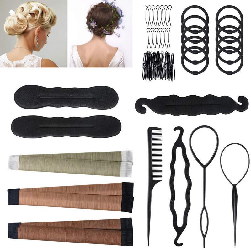 ヘア用品のヘアアイロンセットの髪の針の団子の頭のつぼみの髪の形の理髪道具|undefined