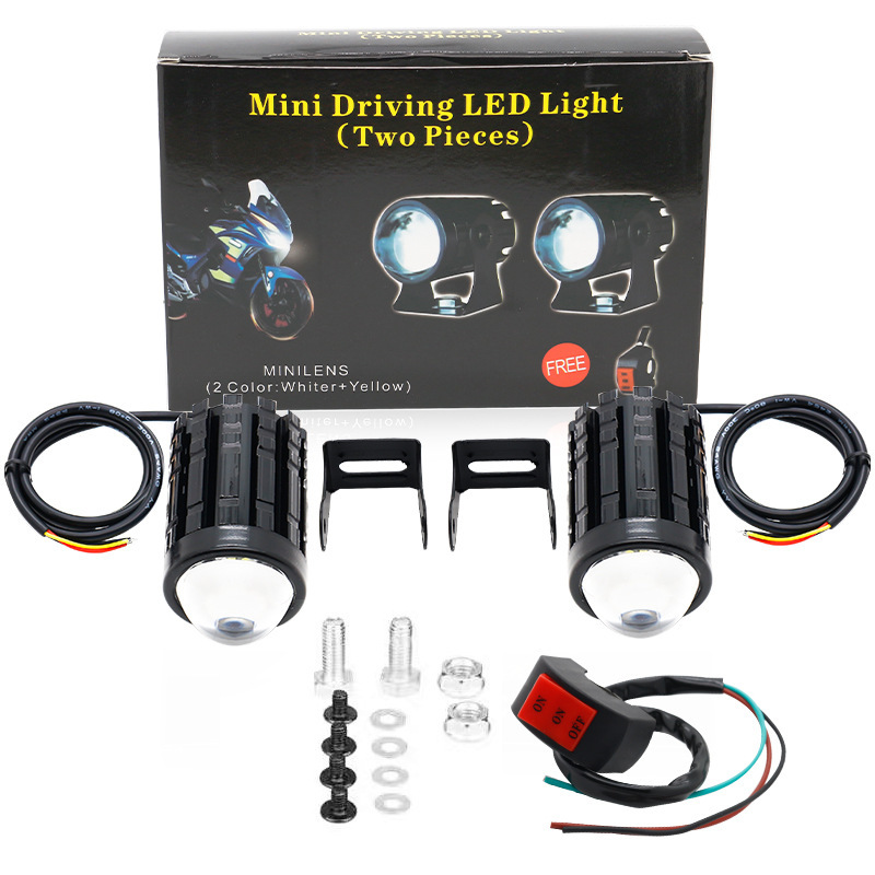 Fabricantes de faro de motocicleta suministrar cañón de acero impermeable faro eléctrico de faro bicromático 8 - 80V