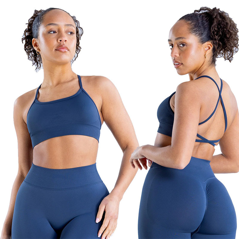 Popular Df New Multi-Strap Beautiful Back Intimates Fitness Running Belt Chest Pad Yoga Sports Bra Women's Impact