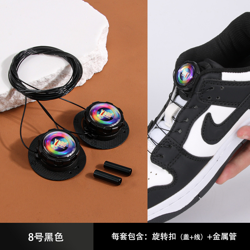 Nuevo desgaste simple zapato giratorio hebilla deportes cordón perezoso zapato libre hebilla anti-caída hebilla de alambre de acero hebilla giratoria cordón