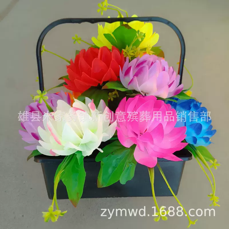 Forever cherished potted flowers, grave sacrifice, fake flowers, potted landscape, Qingming bouquet, bouquet, funeral supplies