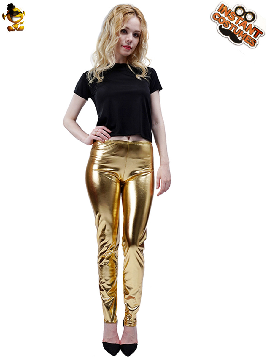 Las nuevas mujeres grandes de metal brillante polainas mascarada etapa desgaste del funcionamiento ropa de fiesta