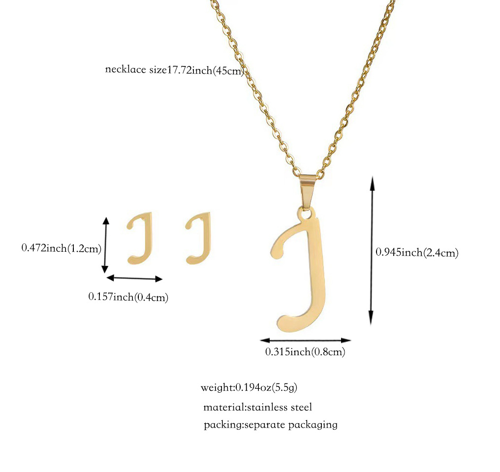 Joyería de titanio, colgante y pendientes unisex, letras inglesas, resistentes al desgaste