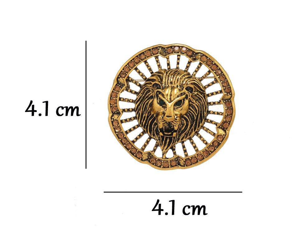 40g Weight Brooches Classification Retro Pin Lion Alloy Plating Unisex Brooches