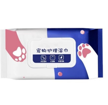 Pet cleaning wipes for cats and dogs, sterilizing, deodorizing and removing tear stain wet wipes for wiping feet, butt, ears and chin, no-wash