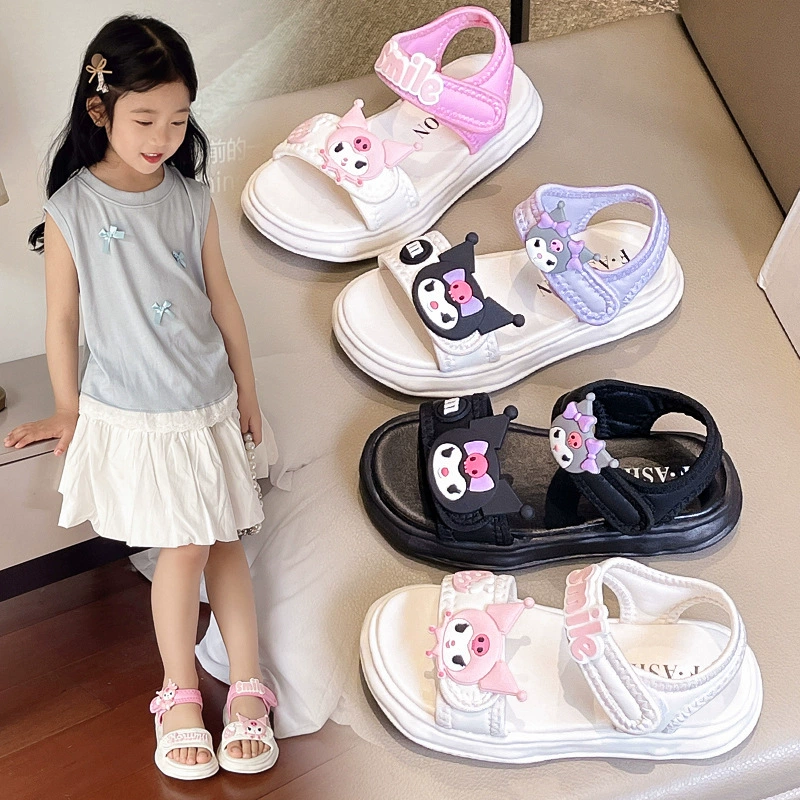 Куломи сандалии для девочек 2025 новый летний мягкий подошв пляжные туфли