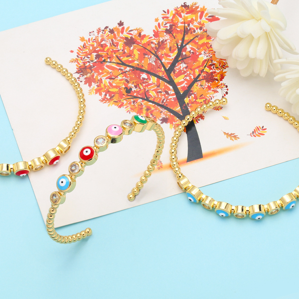 Fashion Devilu0027S Eye Copper Bangle Plating Zircon Copper Bracelets