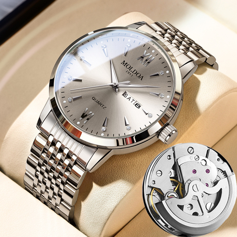 Fake mechanical watch full-automatic men's watch men's hollow waterproof tide luminous double calendar trembles fast hand a generation of hair