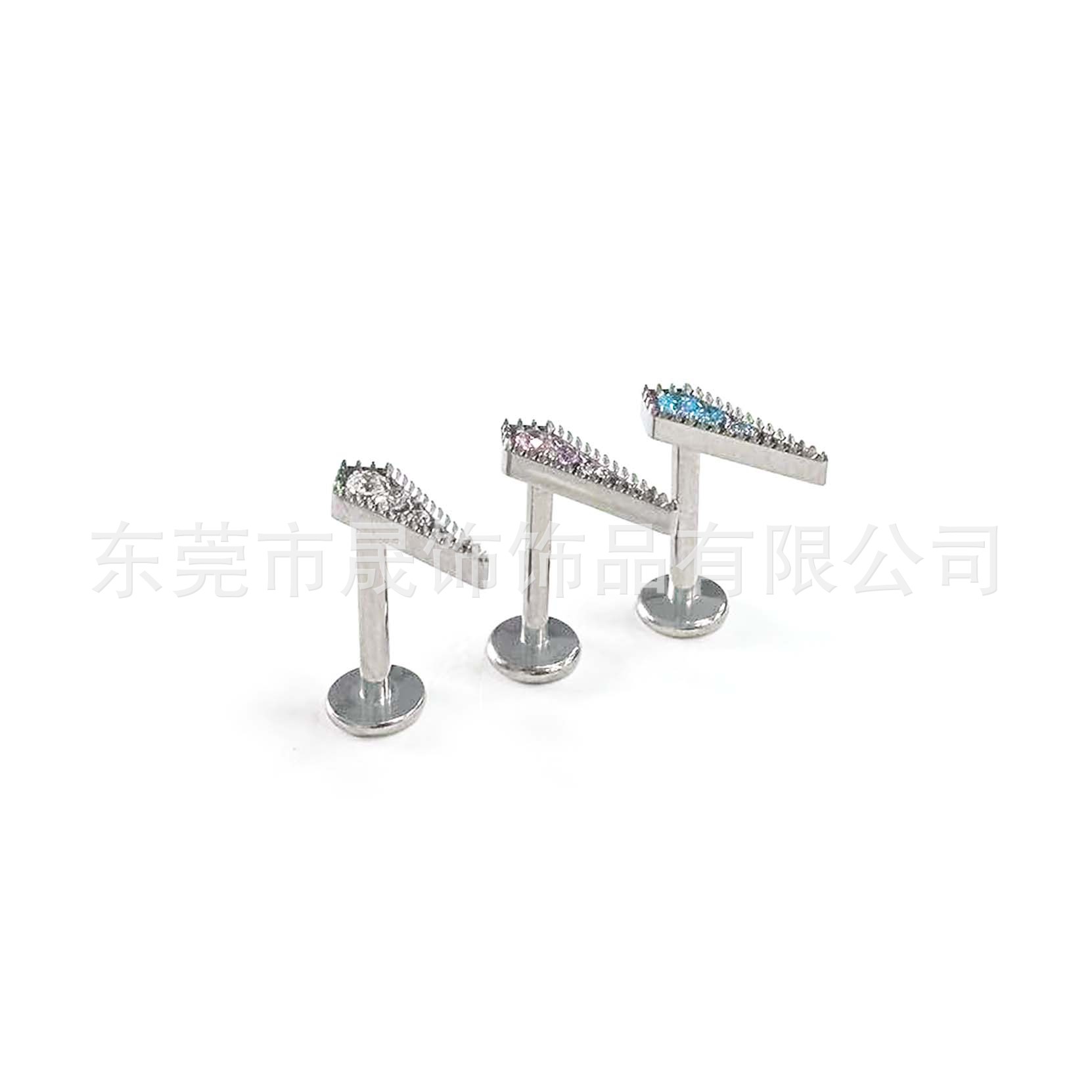F136 Titanium 菱 Ear Stud Studded 5A Cubic Zirconia Labret Stud G23 Implant Grade Titanium 人体 Piercing Jewelry Helix Cartilage Stud