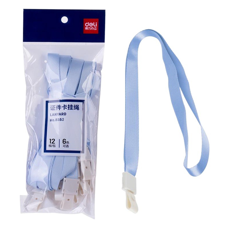 Deli 8352 cinta de nylon Tarjeta de Identificación cordón color PVC titular de la tarjeta hling Halter 10mm de ancho permiso de trabajo