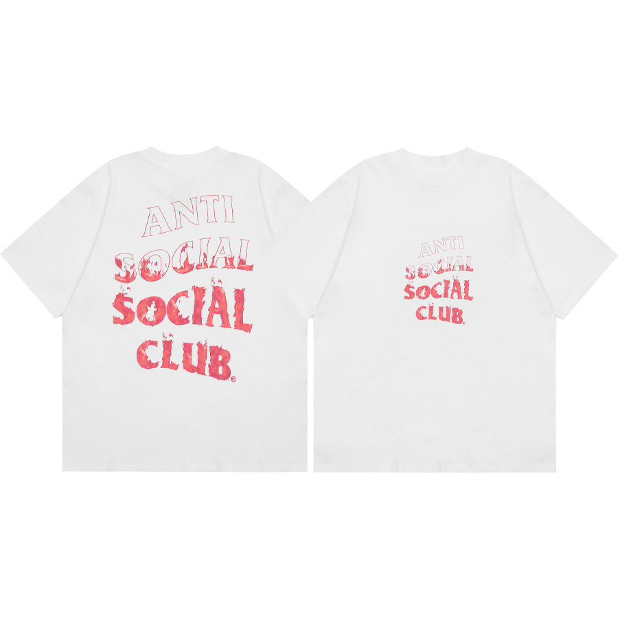 Versión correcta ASSC Club de dibujos animados relámpago impresión conjunta cuello redondo de los hombres Jersey pareja manga corta Camiseta moda