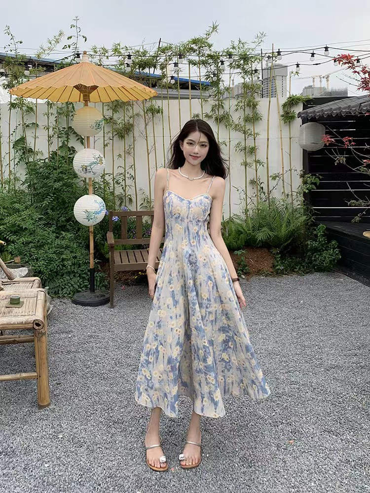蓝色蝴蝶短款连衣裙🦋French Impression Dress