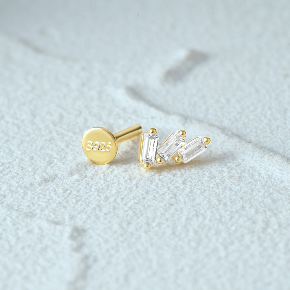 1 Pièce Style Simple Fleur Placage Argent Sterling Zircon Boucles D'oreilles display picture 36