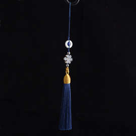 原创手机链旗袍盘扣挂饰女压襟扇坠珐琅景泰蓝中国结玉石青金流苏