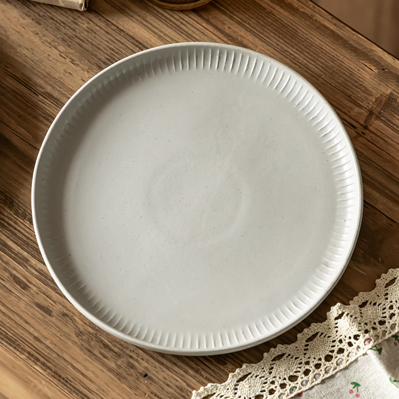Retro simple plato de cerámica de color sólido plato de platos al por mayor